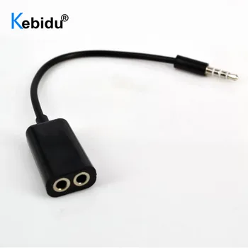 Кабель-адаптер kebidu с разъемом 3,5 мм для наушников и наушников, сплиттер звука, 1 штекер на 2 гнездо для iPhone, телефонов Samsung