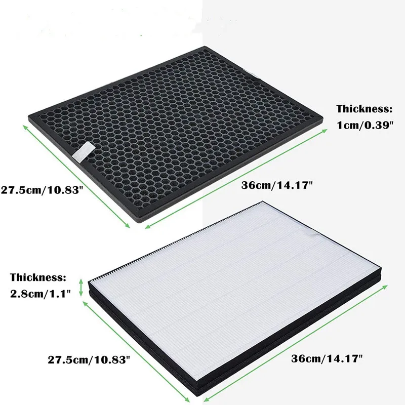 Filtro Purificatore D'Aria Per Philips Ac1215 Ac1214 Ac1210 Ac1213 Filtro Hepa 360*275*27Mm Filtro A Carbone Attivo 360*275*10Mm Set