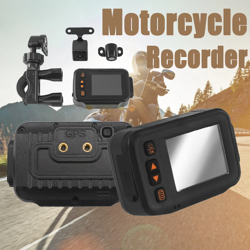 

Motorcycle DVR Dash Cam Driving Recorder Camera 32GB Dual Lens 720P+480P HD Front Rear Full Body Waterproof Night Vision DashCam