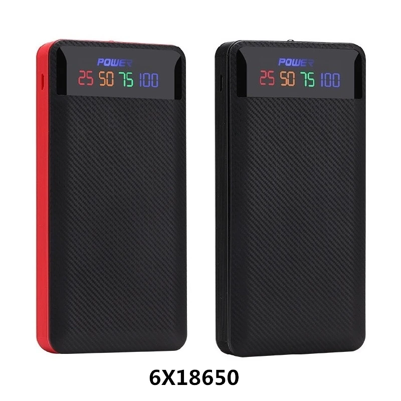 

Battery Power Bank Case Dual USB 6x18650 Case Charging Power Supply Housing 2.1A Powerbank Charger Cover No Battery