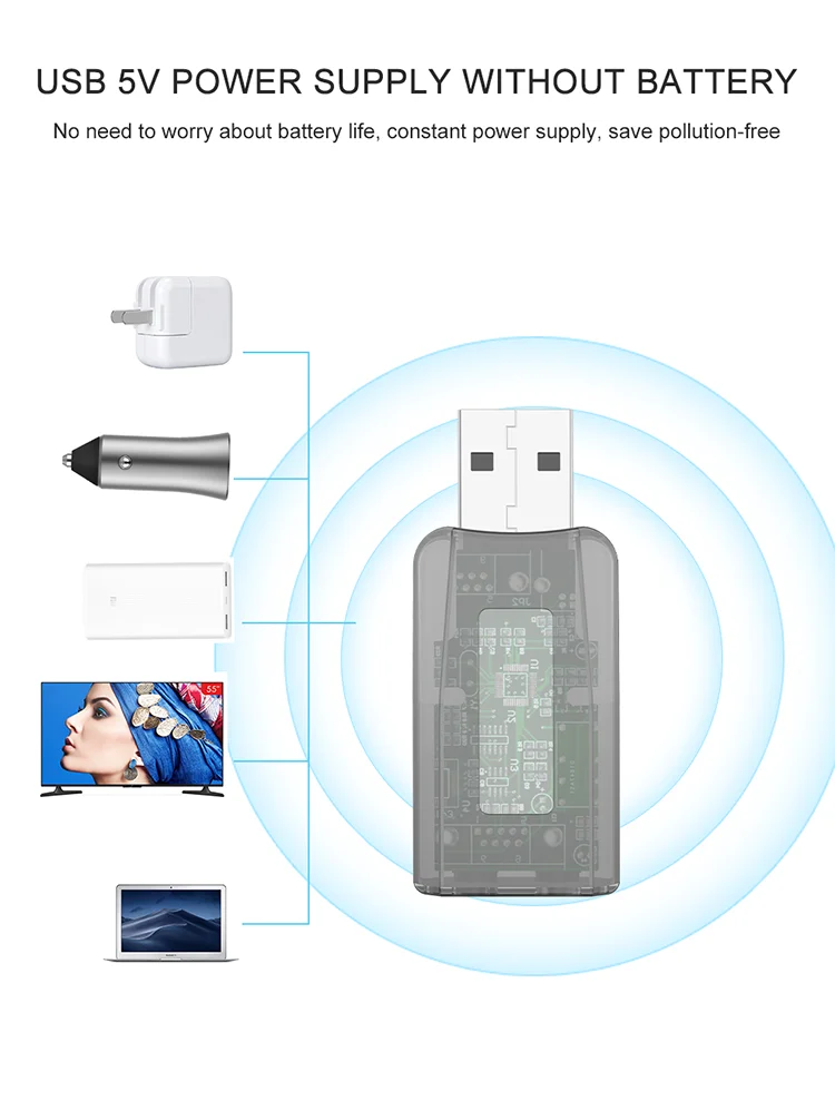 McGeSin BT-TX5 Bluetooth-приемник-передатчик 5.0 Аудио-приемник 3.5mm Разъем 2 в 1 Bluetooth-адаптер AUX USB для телевизора Автомобильный динамик