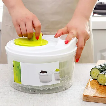 

Fruit Vegetable Cleaner Fruit Dryer Basin Drying Veggie Plastic Large Leaf Dryer Salad Spinner Green Draining Bowl Kitchen Tool