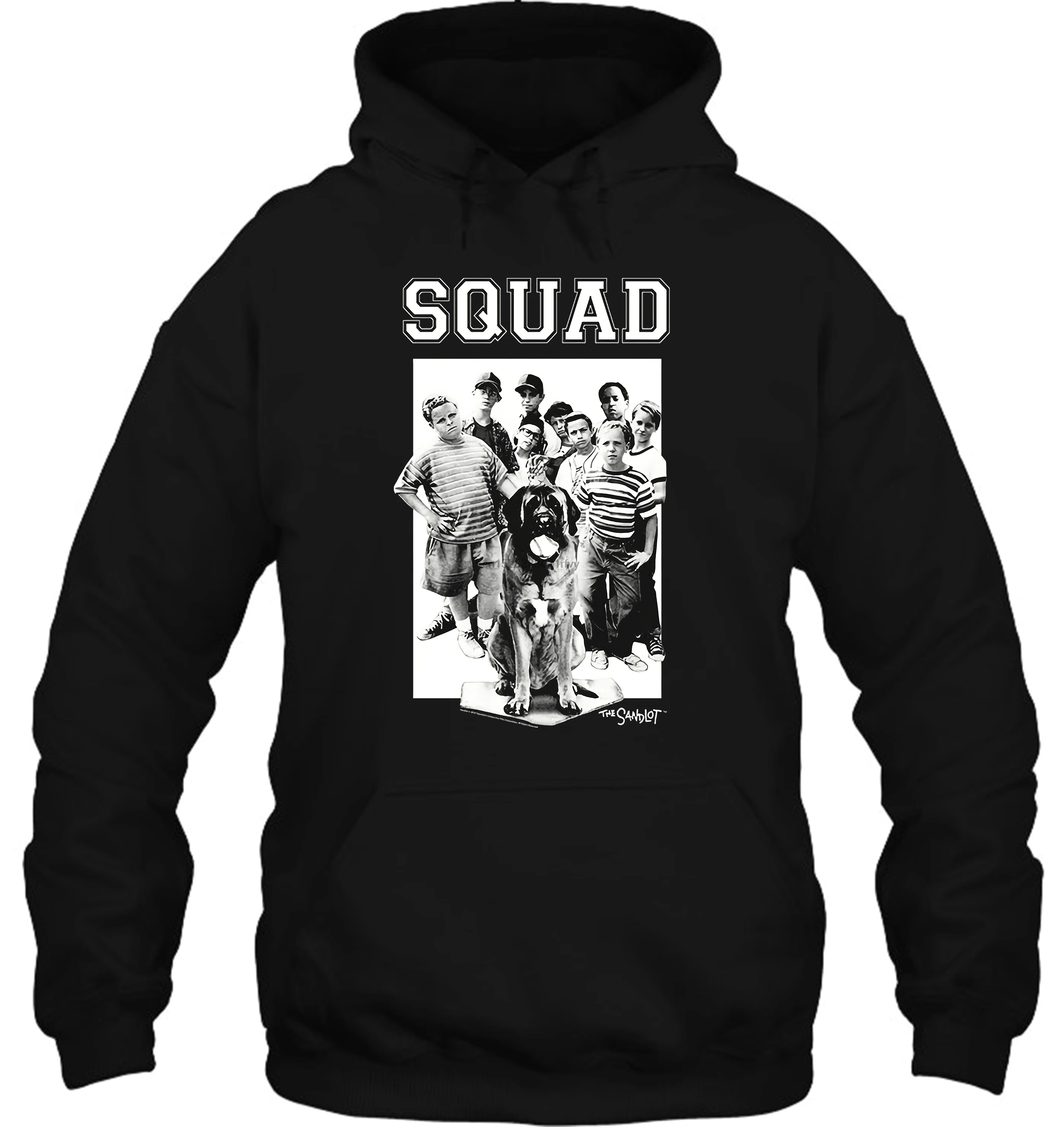 Мужская толстовка с капюшоном The Sandlot Squad Cast черный и белый Графический Черный Модный женский уличная одежда