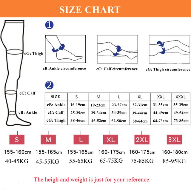 2pcs S-2XL Medical Compression Stockings Varicose Veins 20-30mmHg Elastic Treat Nursing Socks Graduated Support Hose Stockings 6