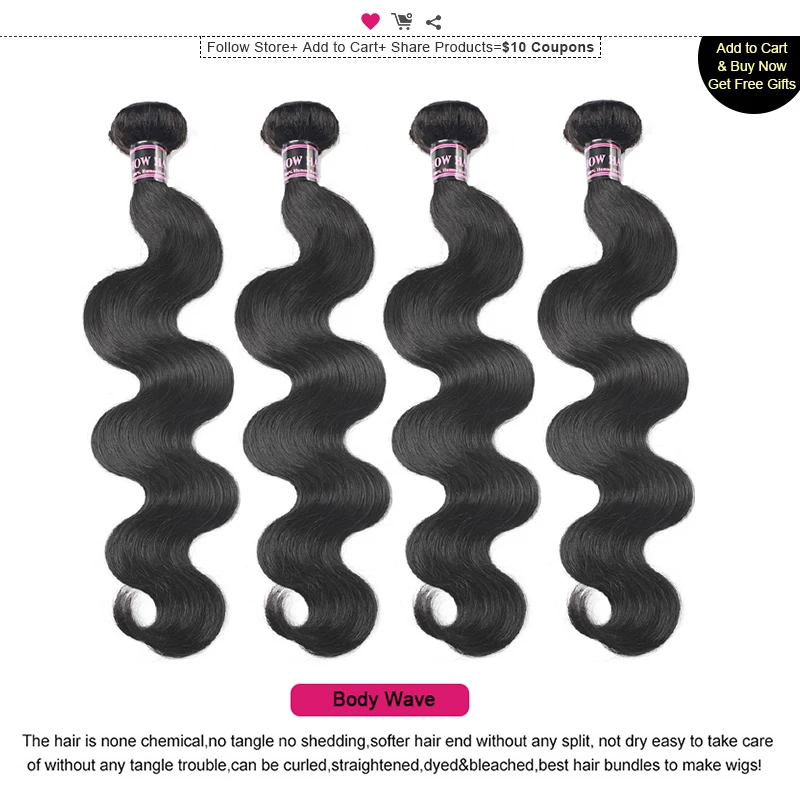 Ishow малазийские объемные волнистые 3 пучка человеческих волос Плетение Пучки для наращивания натуральные черные волосы с кутикулой «второй объем» волосы уток