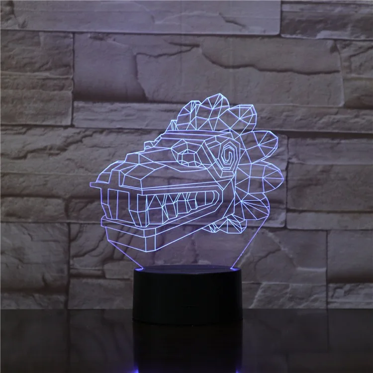 3D лампа для спальни, межпланетный динозавр, тираннозавр, Рекс, меняющий цвет, Рождество, потрясающее украшение, светодиодный ночник, светильник