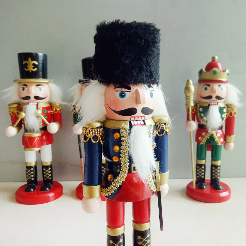 Рождественские украшения, деревянные кукольные оловянные солдатики, набор из 4-20 см, маленький деревянный человек, подарок на праздник - Цвет: Blue