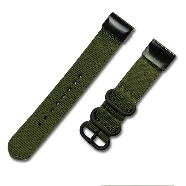 Army green 20 мм/22 мм/26 мм Быстросохнущий тканый нейлоновый браслет ремешок для Garmin Fenix 5X Plus/Fenix 3/3 HR Fenix 5 5S Plus спортивный умный ремешок для часов - Цвет: Army green