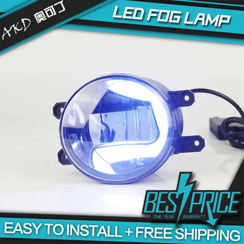 

AKD Car LED Fog Lamp for Toyota Yaris L Shape C 2 Funcations LED DRL light bar Energy saving Cob Low Beam Daytime