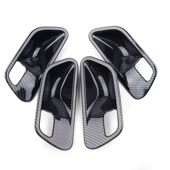 

4pcs Carbon Fiber Texture Interior Door Handle Bowl Cover Trim Fit For BMW 3 Series F30 2013 2014 2015 2016 2017 2018