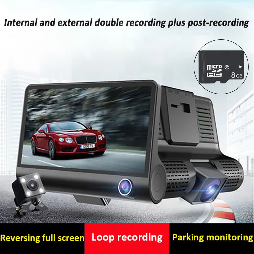 

Car DVR 3 Cameras Lens 4.0 Inch Dash Camera Dual Lens With Rearview Camera Video Recorder Auto Registrator Dash Cam NEW