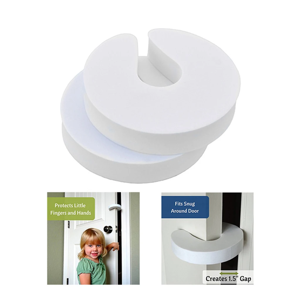 4pcs Foam Door Stopper EVA C Shaped Jammer Kids Finger Safety Guard