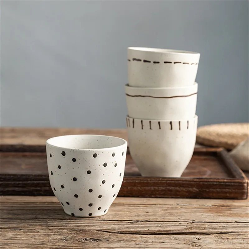Japanese Style Ceramic Tea Cup Creative Retro Household Office Teacups High-End Porcelain Couple Kung Fu Drinking Mug Drinkware | Дом и сад