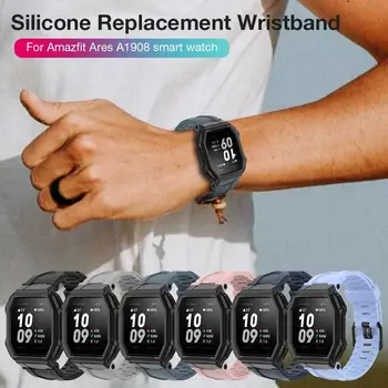 

Rondaful Silicone Wrist Strap Replacement Smart Watch Band Skin Friendly Flexible Wristband for Amazfit Ares A1908 Smart Watch