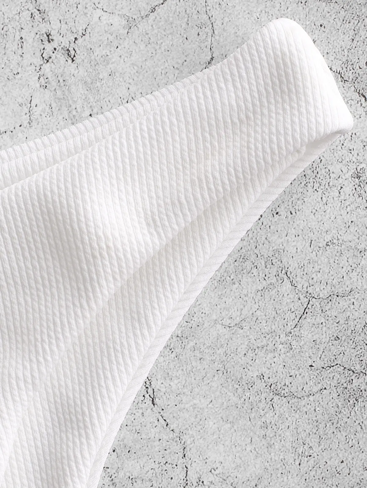 ZAFUL High Leg Ribbed Plain Bikini Bottom One Piece Swimsuit Panties Underwear Side Ties Brazilian Thong Ladies Short Bottoms