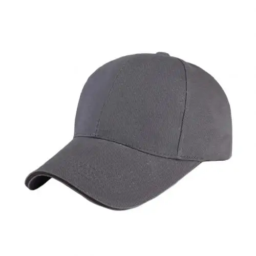 Серый Men Women Summer Plain Curved Outdoor Sun Block Baseball Cap Adjustable Hat - Цвет: Серый