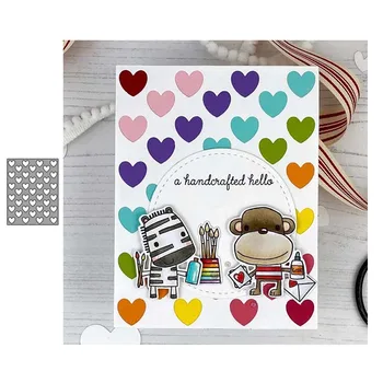 

JC Metal Cutting Dies Scrapbooking Rectangle Heart Background Stencil Craft Paper Knife Mould Blade Punch Card Make Mold Die Cut