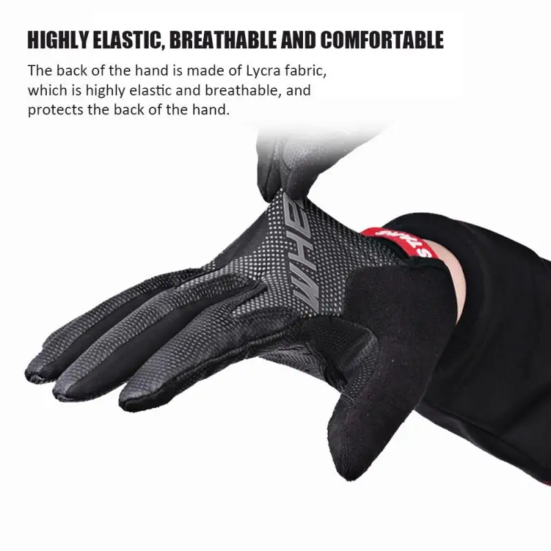 Bike Riding Gloves Shock Absorption Slippery Outdoor Sports Full Finger Touch Glove Winter Bicycle Ski Warm Gloves