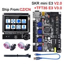 Bigtreetech skr mini e3 v2 placa de controle tmc2209 uart + tft35 e3 peças da impressora 3d tela toque para creality ender 3/5 cr10 tft35