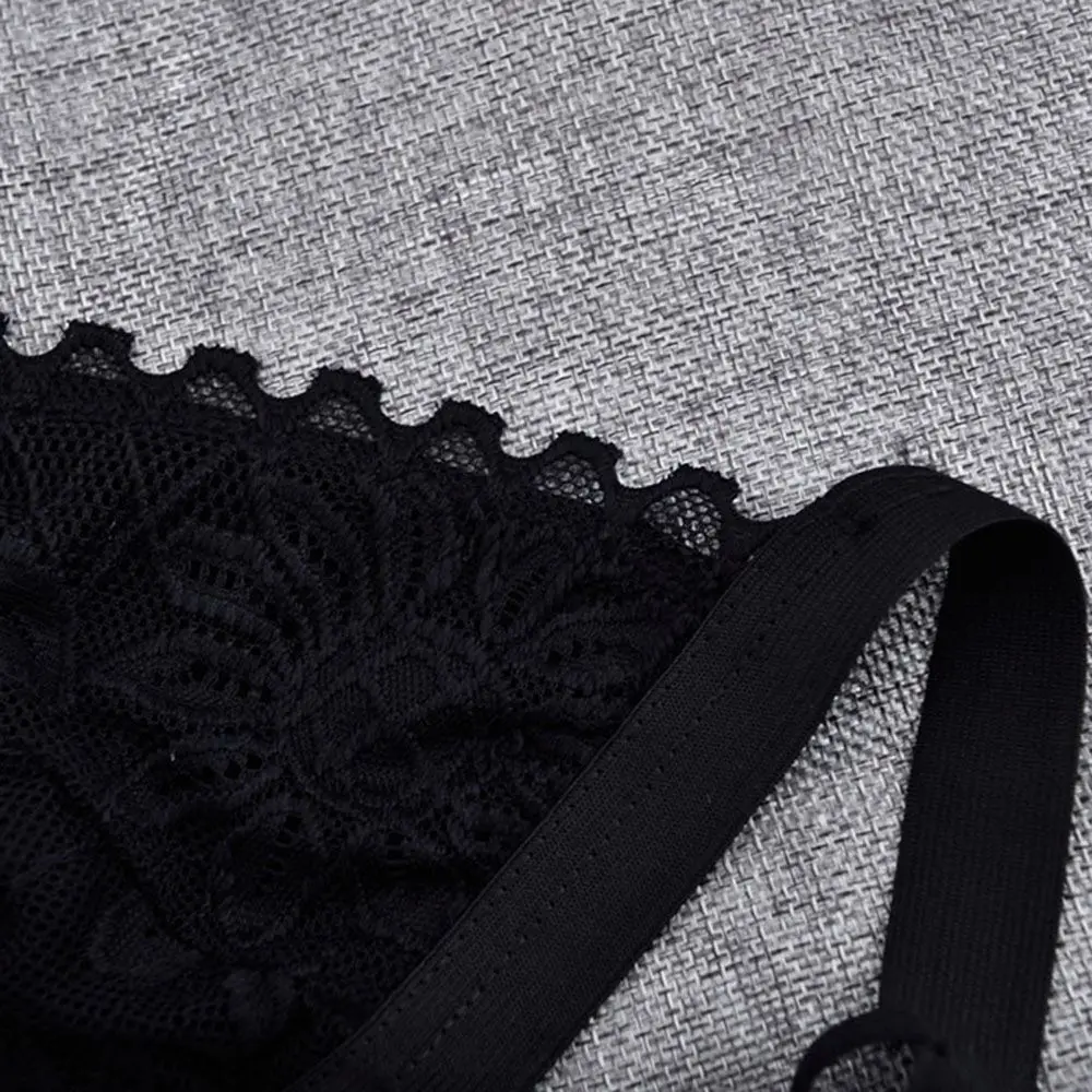 Sexy Bra Floral Lace Wire Bra Bustier Sheer Top Seamless Bralette Transparent Wireless Brassiere Lingerie Without Steel Circle women lingerie bra