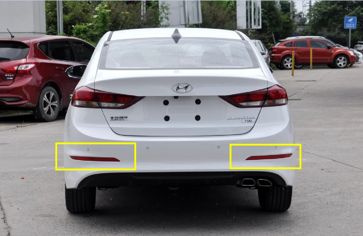 2 шт. Светодиодный отражатель заднего бампера светильник s для hyundai Elantra, функция-тормозной светильник и светильник для вождения
