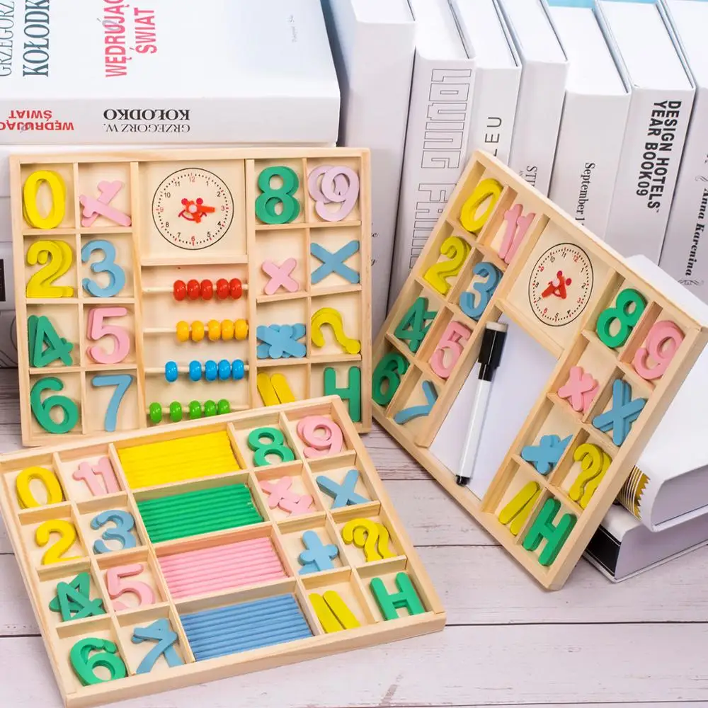 

Montessori Math Learning Box Digital Clock Math Toy Number Counting Toy Wooden Stick Baby Kids Learning Educational Toy Gifts