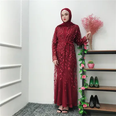 Abaya, Дубай, женская одежда большого размера, исламское платье, открытая, абайя, макси, кимоно, кардиган, осень, черный, бежевый, розовый, серый, длинное, турецкое - Цвет: red