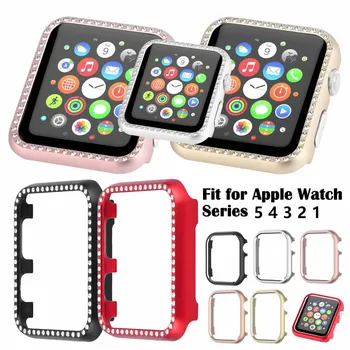 

Diamond Protective Case for Apple Watch 44mm 42mm 40mm 38mm Crystal Watch Cover Shell Screen Protect for iWatch Series 5 4 3 2 1