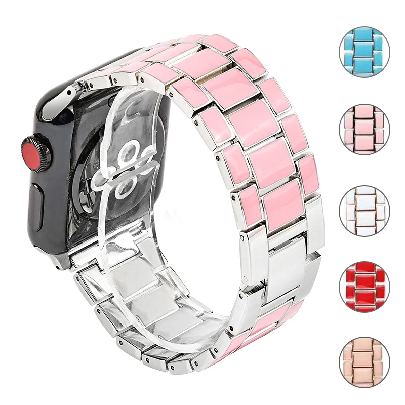 Новый ремешок для Apple Watch band 5 4 3 2 44 мм 40 Женский браслет iWatch из нержавеющей стали 42