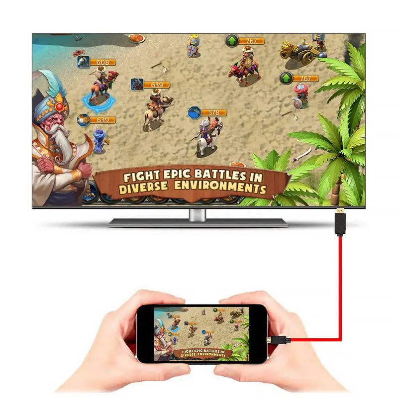 1080P HDMI кабель 2 м Android USB к HDMI адаптер Micro USB к HDMI HD ТВ кабель адаптеры для Android samsung S3 S4 S5 телефонов