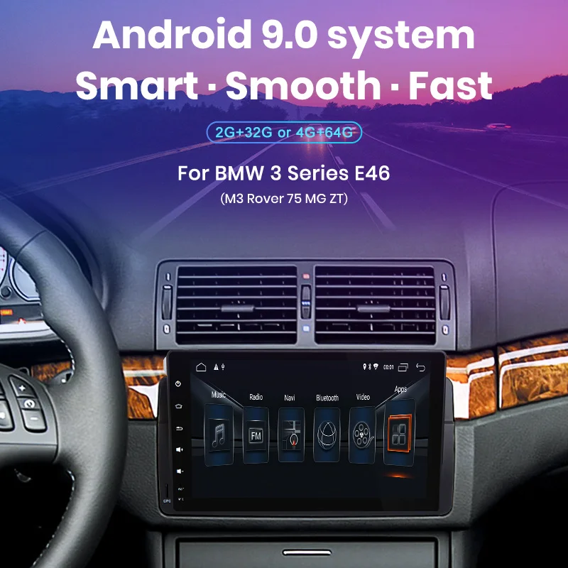 Junsun Android 9,0 DSP 4G+ 64G carplay для BMW E46 Rover 75 MG ZT седан автомобильный мультимедийный плеер радио gps 1 Din dvd FM RDS