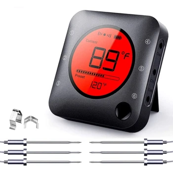 

Wireless Bluetooth Meat Thermometer for Grilling,Digital Instant Read Meat Thermometer with 6 Probes for Cooking BBQ
