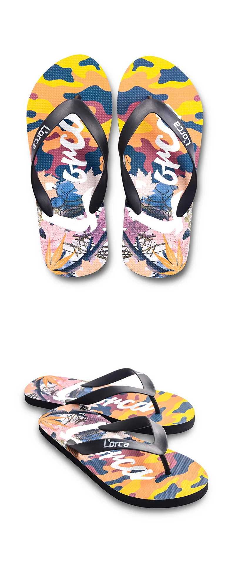 Men Camouflage Flip Flops Slippers Shoes Sandals for Men Floor Slipper Indoor& Outdoor Casual Men Non-Slip Beach Shoes Chinelo