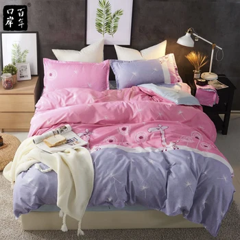 

4Pcs/Set Bedding Set Bed Textile Products 18 Style Bed Set Home Fashion Stripe Cotton Bed Sheet Pillowcase & Duvet Cover