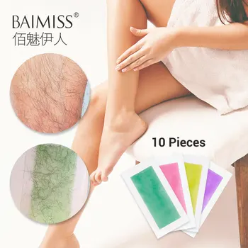 

BAIMISS Hair Remover Wax Strips Papers Professional Body Face Beard Hair Removal Glue Small Double Sided Tape Skin Care 10pieces