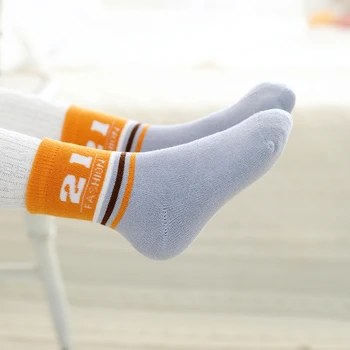 

4 Pairs Children Socks Baby Boys Girls Cotton Sports Socks Autumn Kids New Cute Number 21 Heart Star Socks