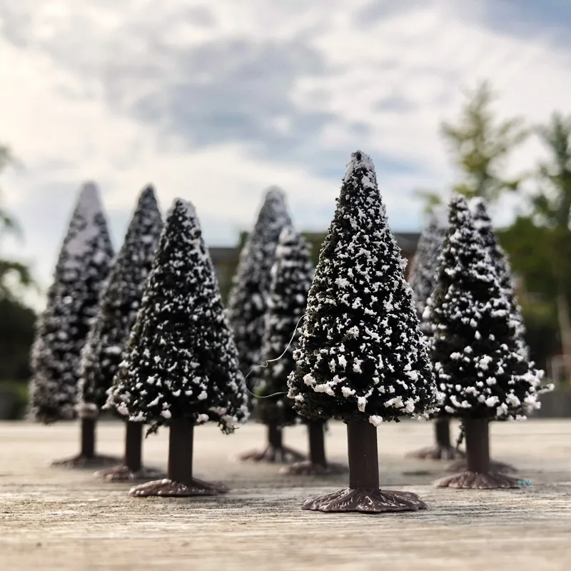 New 2Pcs/Pack 1:87 HO Scale Simulation Cedar Christmas DIY Decoration Small Tree for Sand Table Model | Игрушки и хобби