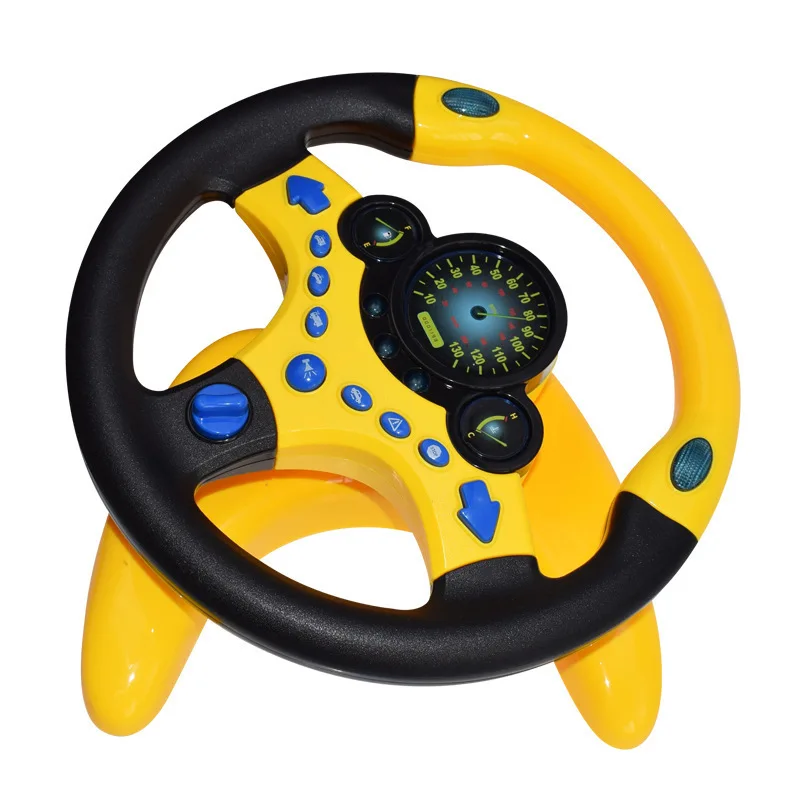 Toy Cars Co-pilot Steering Wheel Driving Simulation Simulation Steering Wheel with Bottom Base Educational Toys for Children