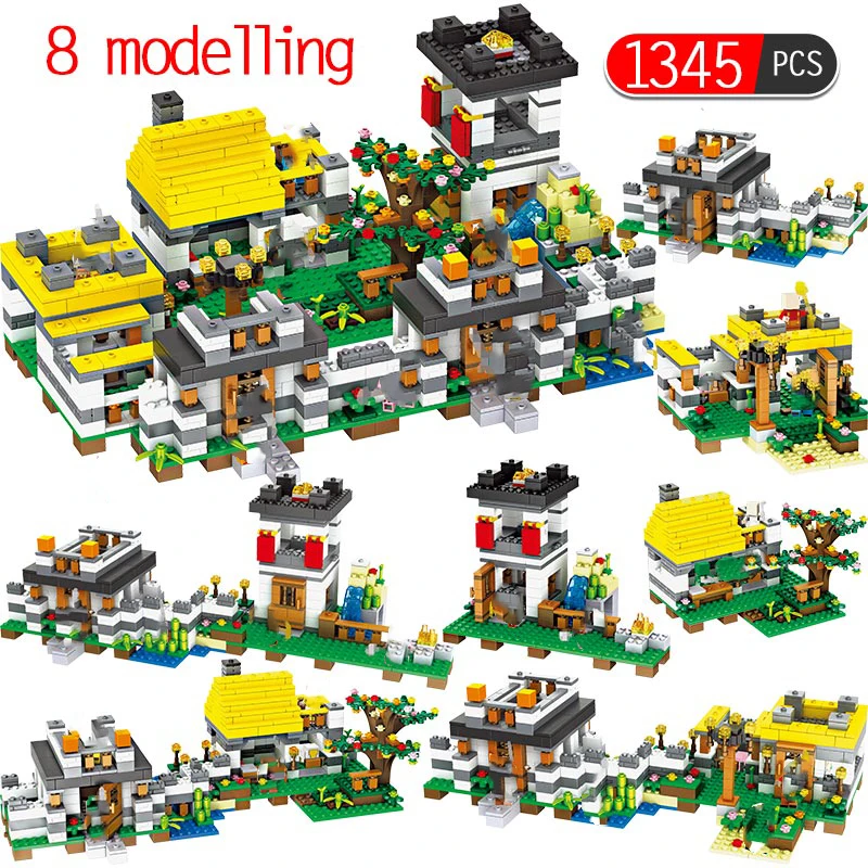 

1345PCS Dreamland My World Series Village Farm House Building Blocks Compatible Minecraftinglys Brick Toy for Children