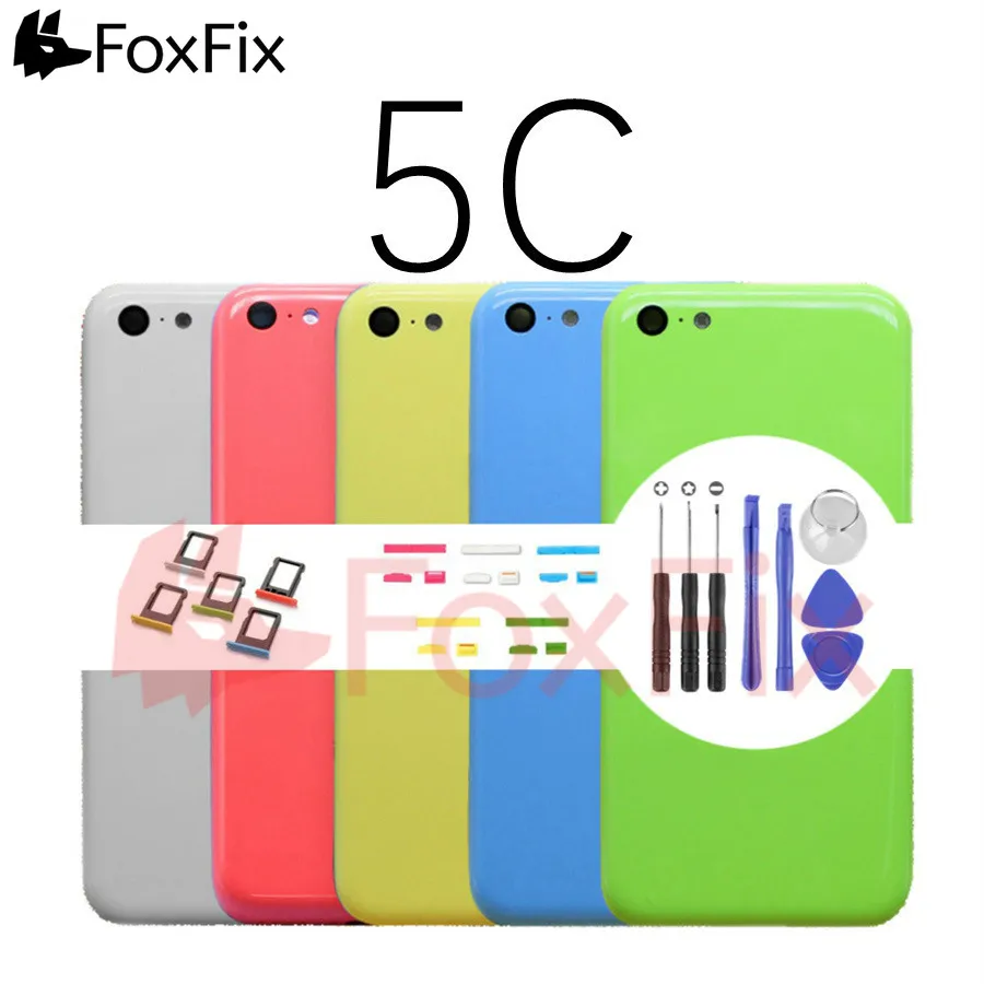

For Apple iPhone 5C Back Battery Cover Rear Door Housing Case Replacement For iPhone 5C Back Housing Middle Chassis +Sim Tray