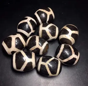 

set of 10 High Quality Energy Magic Tibetan Old Oily Agate Turtles shell Daluo Totem dZi Bead