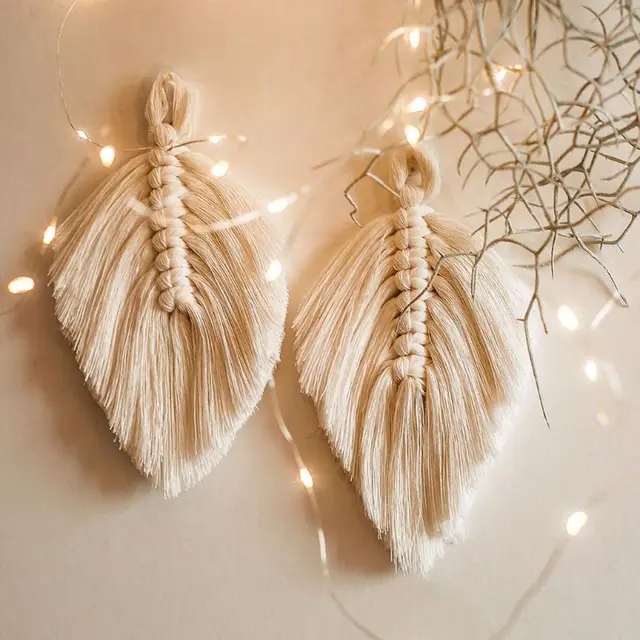 Nordic Style Macrame Placemats Cup Mat Hanging Pendent  Toys Bohemia Handcrafted Ornaments Cotton Rope Braid Kid Bedroom Decor 3