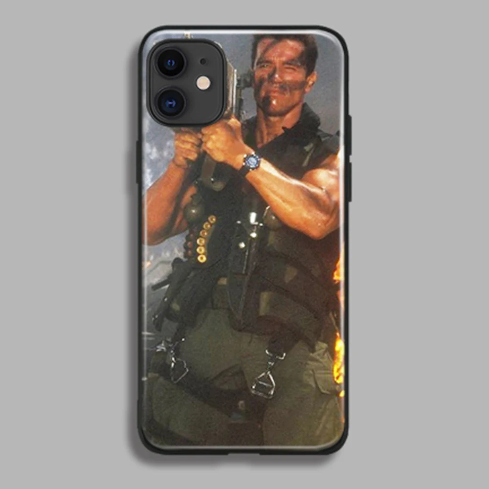 Arnold Schwarzenegger movie Commando 1985 poster Net red black Soft Silicone phone case For Apple iPhone 11 PRO MAX pro coque | Мобильные