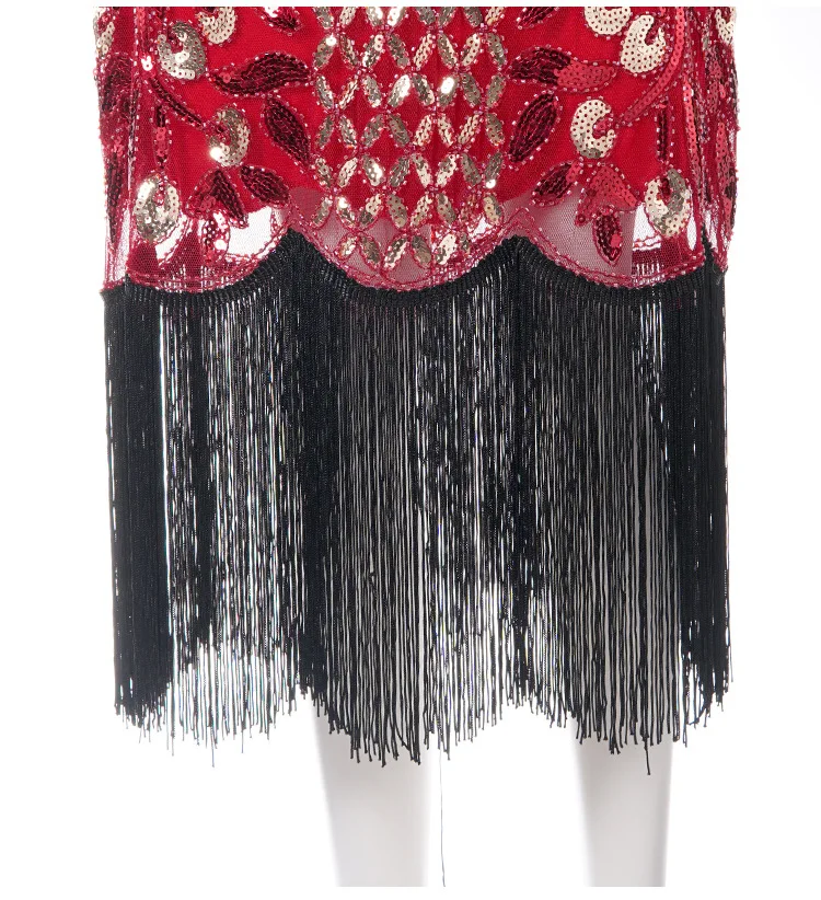 Новейшее женское вечернее платье 1920s Great Gatsby Flapper Sequin Fringe Midi платье Летнее Ретро платье для женщин в стиле арт-деко