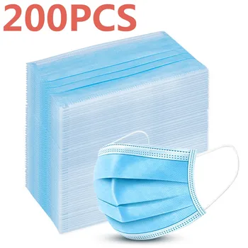 

200pcs Nwe Non Woven Disposable Face Masks 3 Layer Melt-blown Non-woven Fabric Droplet Transmission Masks 2020