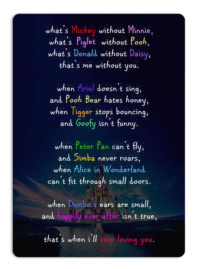 

20cm * 30cm Love Poem Metal Wall Sign Plaque Art Couple Wedding Valentine Marriage