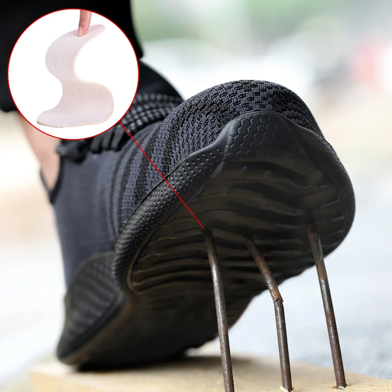 Safety Shoes Men Anti-Smashing Steel Toe Cap Puncture Proof Construction Lightweight Breathable Sneaker Work Boots Women Quality