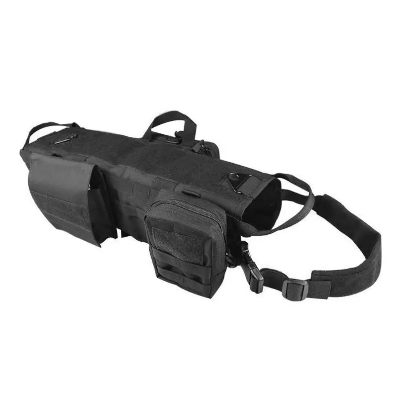 Тактический тренировочный жилет для собак Molle Жилет для животных со съемной военная сумка K9 жгут для средних больших собак Coyote коричневый - Цвет: black