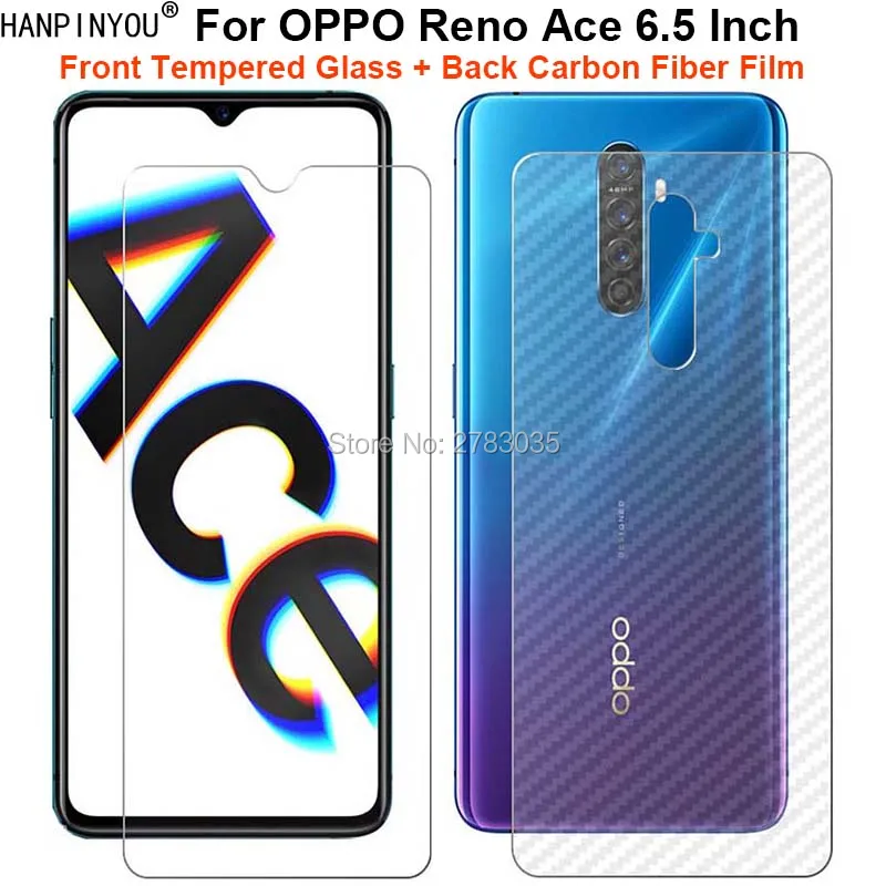 Для OPPO Reno Ace 6," 1 комплект = мягкая задняя пленка из углеродного волокна+ ультратонкая прозрачная защитная пленка из закаленного стекла для переднего экрана
