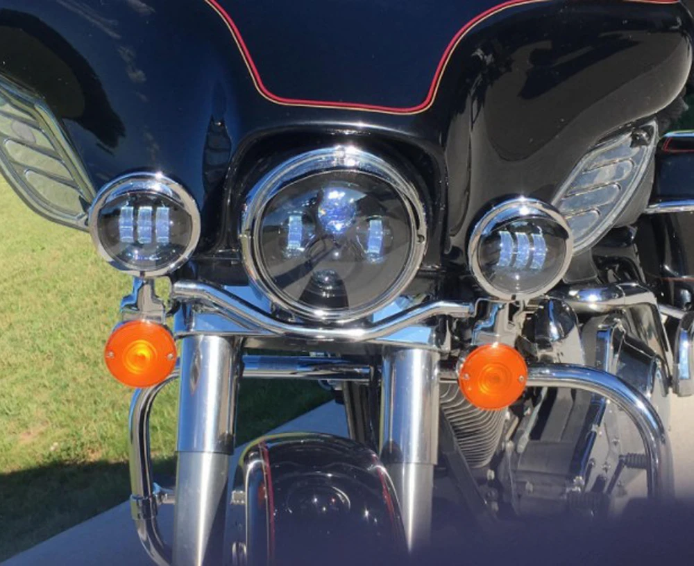 Круглый черный светодиодный проектор для мотоцикла 7 дюймов HID фара Harley налобный